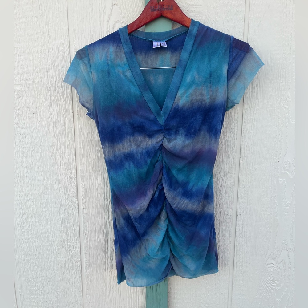 Vintage Y2K Sweet Pea Mesh Top